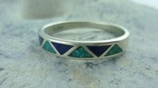 Anillo Chip Inlay Lapislázuli indio joyería occidental Hopi Navajo plata de ley 925