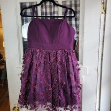 Vestido Trixxi Para Mujer Púrpura Oscuro Sin Mangas Correa Floral Red Superposición Talla 11