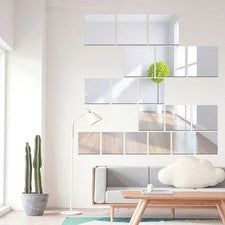 Pegatinas Espejos Cuadrados Contemporáneos para Decoración de Baño y Hogar (Pack de 6)