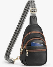 Bolso Bandolera Unisex - Cuero Vegano Suave Antirrobo con Correa Ajustable Estilo Guitarra