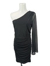 NA-KD Vestido Un Hombro Negro Mini Elegante Transparencia 38