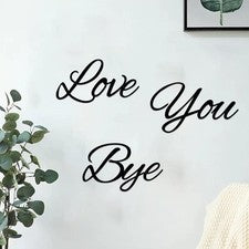Arte de pared de metal Love you bye decoración para hogar oficina sala dormitorio