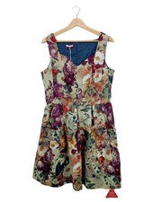 Vestido de cóctel Joe Browns estampado floral algodón elegante mujer verde talla 40