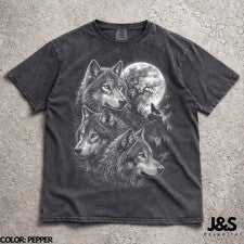 Camiseta Lobo Vintage Gráfico Estilo Confort Animal Vida Silvestre Naturaleza