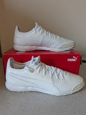 Zapato de fútbol Puma KING Pro IT, todo blanco, 105669-02 nuevo con caja