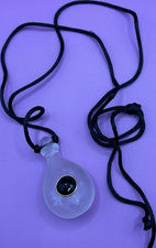 Collar Colgante Perfume Lágrima Vidrio Artesanal con Cordón Negro