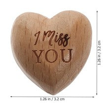 Escritorio Madera Corazón Adorno Decorativo Corazón Hogar Artificial Estatuilla Madera Corazón