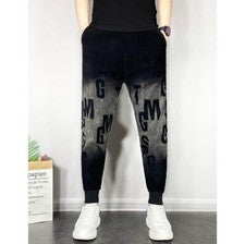 Hombre Moda Impresión Casual Lápiz Pantalones Moda Personalidad Color Combinación