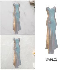Vestido drapeado con tirantes para mujer, dobladillo de sirena para