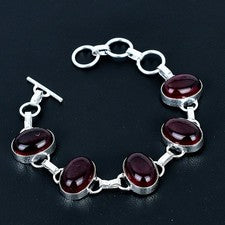 Pulsera de joyería de plata esterlina 925 hecha a mano de piedras preciosas g...