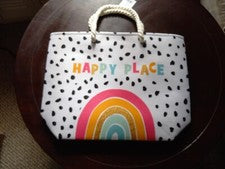 NUEVO Rainbow Happy Place Lunares Boho Playa Bolso de Viaje Bolso de Compras Brillo