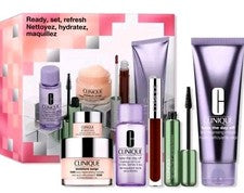 Clinique Ready-Set-Refresco-Cuidado de la piel + Maquillaje~Juego de belleza 6 en 1-NUEVO-ENVÍO GRATUITO