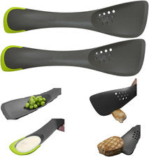 Utensilio de cocina de silicona Uni-Tool 5 en 1, cuchara ranurada, girador, corte, sólido.