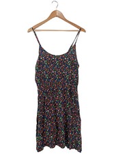 Vestido de verano mujer H&M Divided estampado integral viscosa negro rosa verde 42