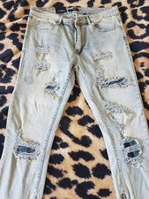 Hombre MODA NOVA HOMBRE FLEX AJUSTADO DESGASTADO JEANS 34x32