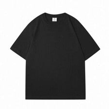 Camiseta básica de manga corta suelta de algodón liso de moda de verano para hombre