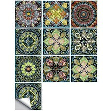 10 calcomanías de pared autoadhesivas para azulejos mandala para decoración del hogar