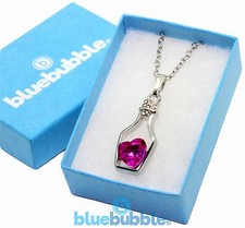 Bluebubble HAKE A WISH Corazón Botella Perfume Collar En Caja De Regalo Lindo Dulce Amor