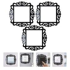 Protector de pared acrílico negro autoadhesivo 3 piezas decoración del hogar
