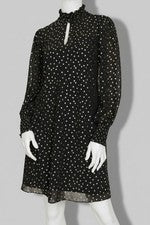 Vestido Tommy Hilfiger para mujer negro con punto de aluminio de gasa talla 6