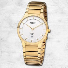 Regent Metal Reloj de los Hombres Pulsera Cuarzo Oro Pulsera de Metal URF1347