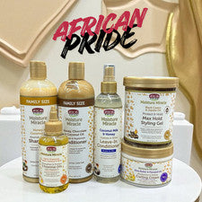 African Pride Moisture Miracle Hair Care Set - Aceites, champú y peinado