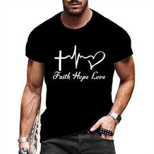 Camiseta Hombres Fe Esperanza Amor manga corta Gráfico sedoso Camisa ultra suave