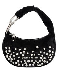 Bolso Hobo Juicy Couture Negro + Cristales Terciopelo Media Luna + Mini Bolsa de Accesorios