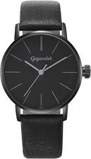 Gigandet Mujer Reloj de Cuarzo Acero Inox Correa Cuero Negra - MINIMALISM G43 -