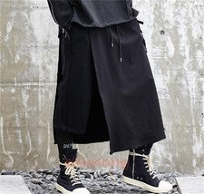 Pantalones de pierna ancha para hombre pantalones falda culottes estilo callejero japonés