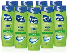 Paquete de 9 champú acondicionador Wash & Go 2 en 1 clásico cuidado diario del cabello