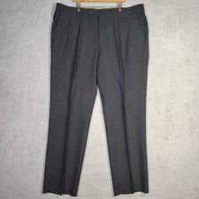 Pantalones de vestir Vittorio St. Angelo para hombre 48L negros plisados pierna recta carrera nuevos con etiquetas
