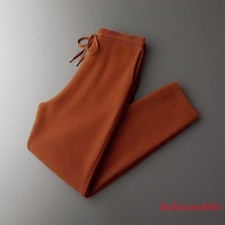 Pantalones largos de lana de cachemir otoño invierno para hombre Pantalones elásticos Informales suaves