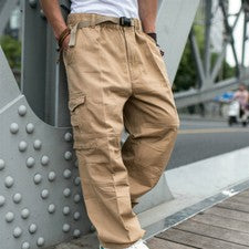 Hombres Pantalones Sueltos Pantalones de Carga Sueltos Hip Hop Bolsillo Baile Informal Talla Grande Moda