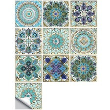 10 piezas pegatinas autoadhesivas impermeables para azulejos para decoración de paredes de cocina en el hogar