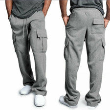 Hombres Moda Informales Sueltos Deportes Pantalones Caminar Gimnasio Pierna Recta Pantalones para Correr