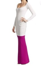Vestido para mujer IZAYLA talla S blanco/magenta silueta ceñida al cuerpo nuevo con etiquetas $445 #CB3