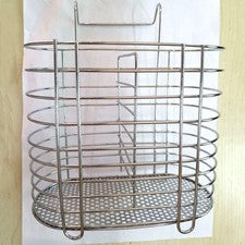 Soporte para palillos colgantes de acero inoxidable plateado soporte para utensilios reutilizable