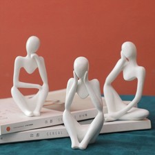 3 piezas decoración de estatua de mesa para el hogar decoración de escultura pensador escultura sala de estar
