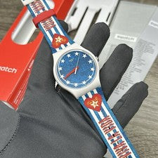 NUEVO✅ Reloj Swatch Original ANAVAH Blanco Silicona CUBA Unisex SUOT101