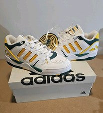 Adidas Midcity Bajo-Verde/Amarillo Baloncesto Old School 3 Rayas Hip Hop EE. UU. NUEVO