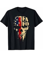 Camiseta FAFO Calavera Mismo Estilo para Hombre y Mujer 2025 Verano Manga Corta Estampada