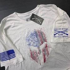 Camiseta Estilo Grunt Para Hombres 4XL Blanca Americano Espartano Militar Patriótico Ejército Nueva Con Etiquetas