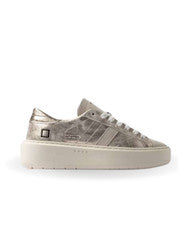 D.A.T.E. Scarpa donna HILL LOW P.S.PLATINUM Sneakers platform stardust platino