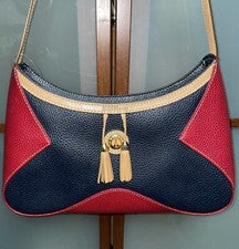 Bolso Bandolera LA TOUR EIFFEL PARIS 1887 Cuero Guijarro Tricolor Nuevo sin Etiquetas