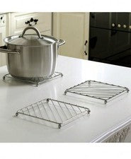 Soporte para olla de cocina cuadrada resistente al calor de acero inoxidable Trivet 1 pieza
