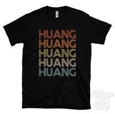 CAMISETA HUANG ESTILO RETRO REPETIDO Hombre y Mujer Novedad Genial Nombre Regalo