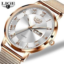 Reloj de lujo para hombre reloj de pulsera para mujer reloj de cuarzo acero inoxidable fecha impermeable