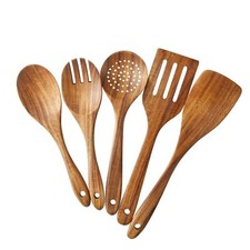 5 piezas de utensilios de cocina de madera antiadherentes para cocina