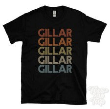 CAMISETA GILLAR ESTILO RETRO REPETIDO Hombre y Mujer Novedad Genial Nombre Regalo